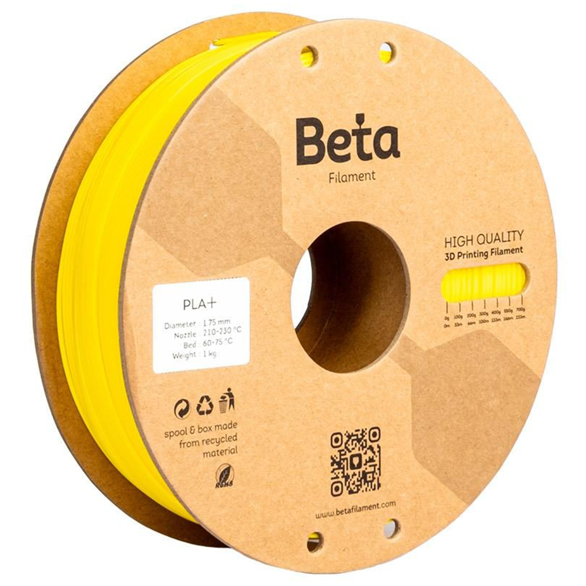 Beta PLA+ Filament Cyber Yellow 1.75mm