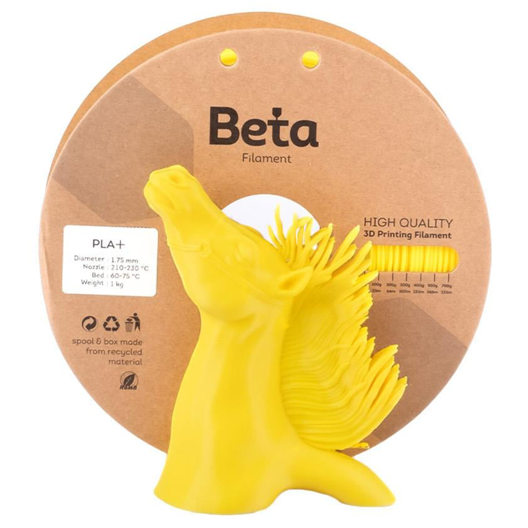 Beta PLA+ Filament Cyber Yellow 1.75mm
