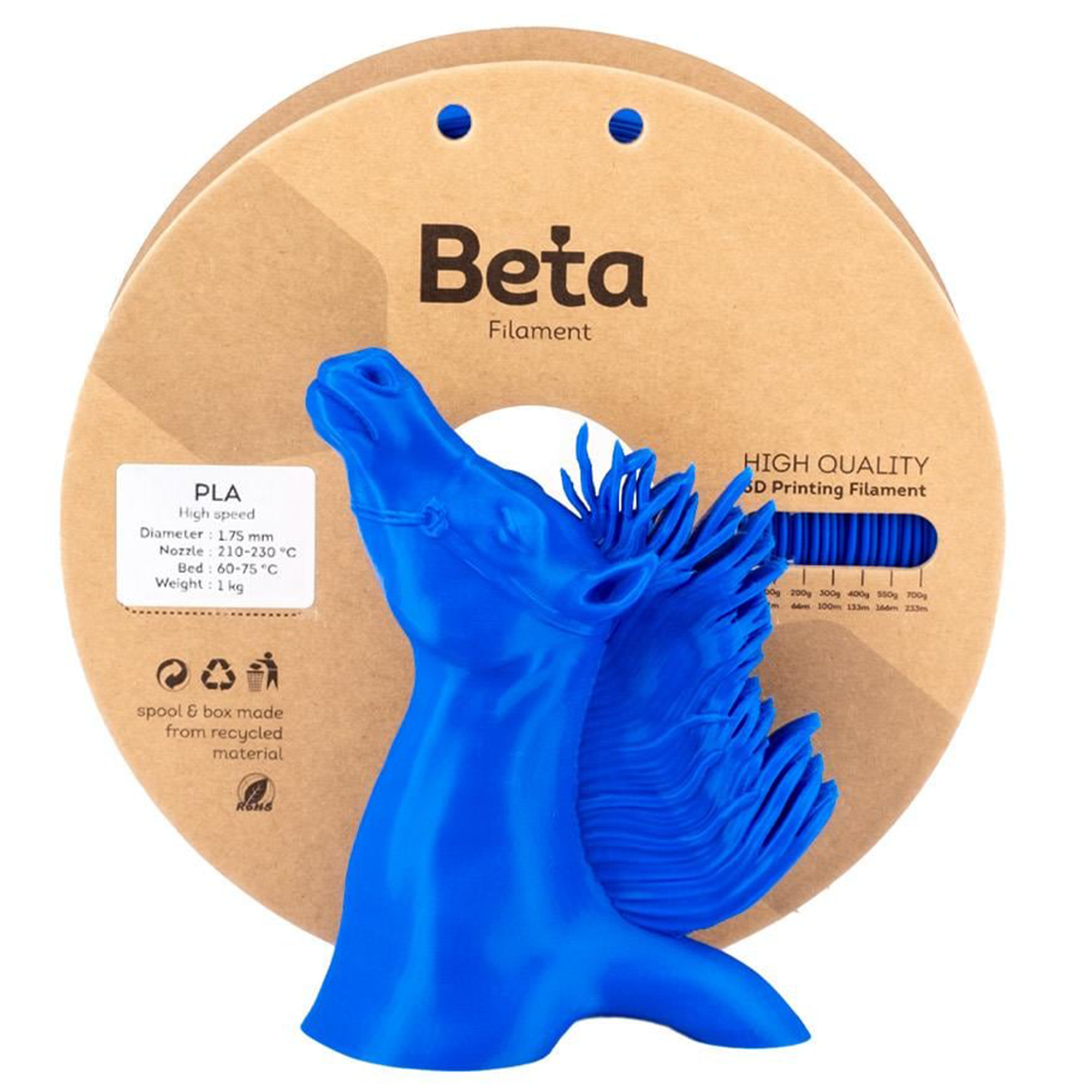 Beta PLA+ Filament Deep Blue 1.75mm