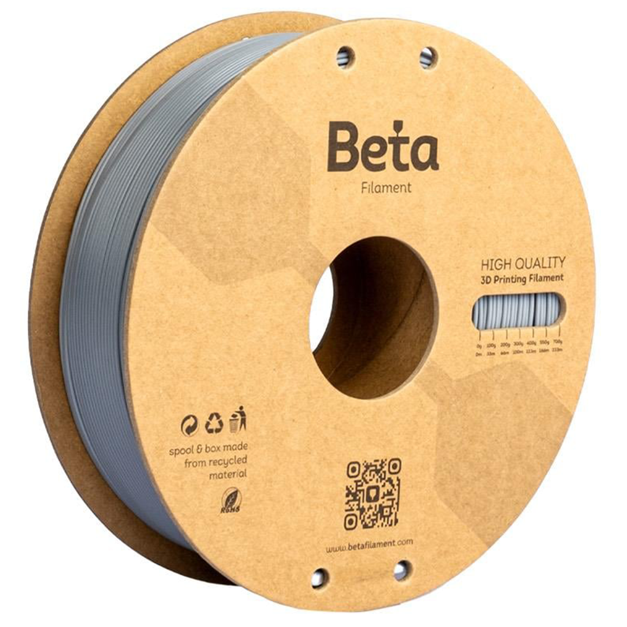 Beta PLA+ Filament Grey 1.75mm