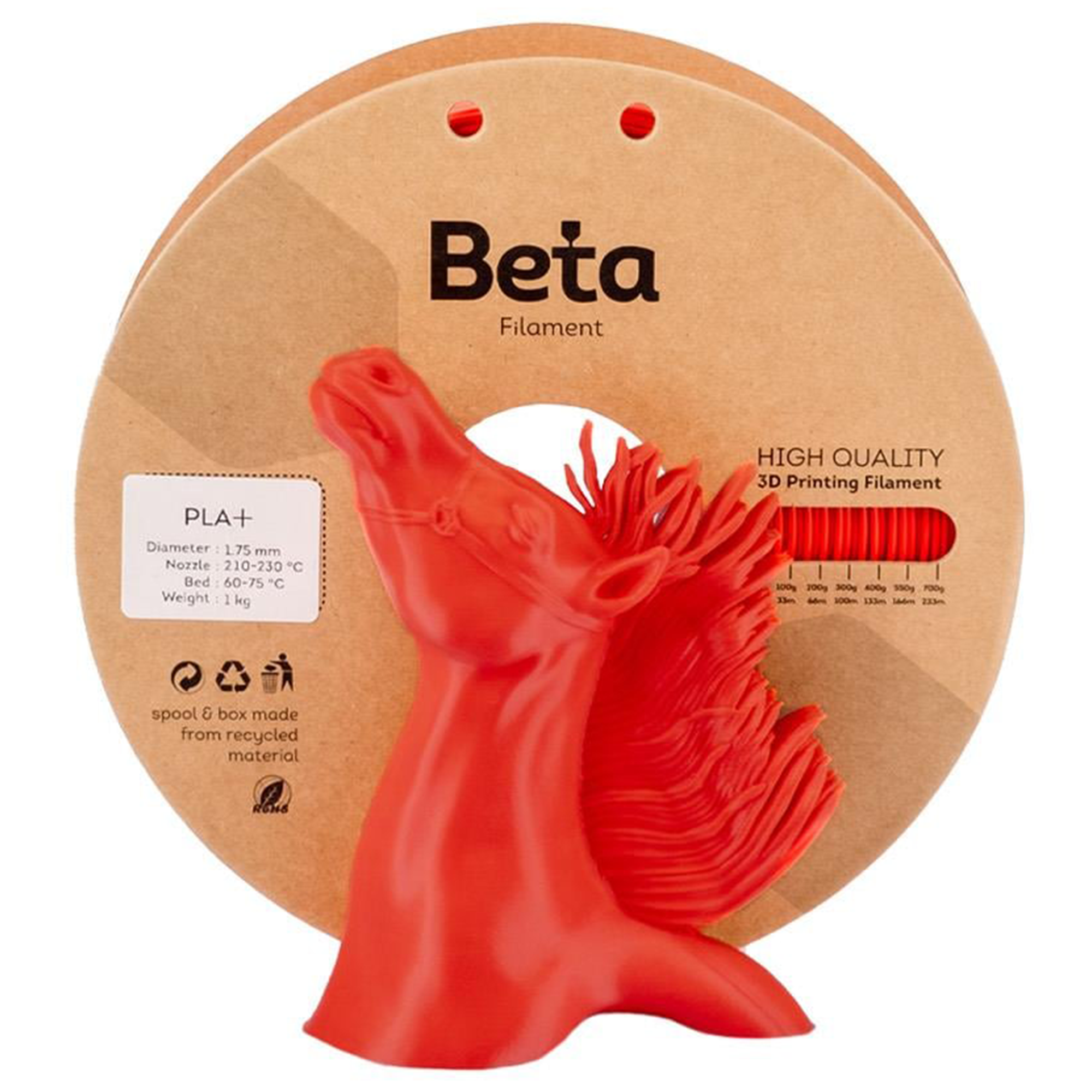 Beta PLA+ Filament Kiss Red 1.75mm