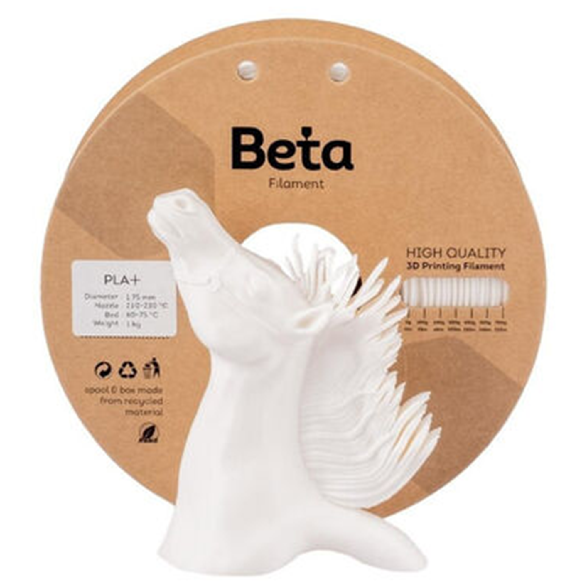 Beta PLA Filament Matte White 1.75mm 1 Kg 340 m 