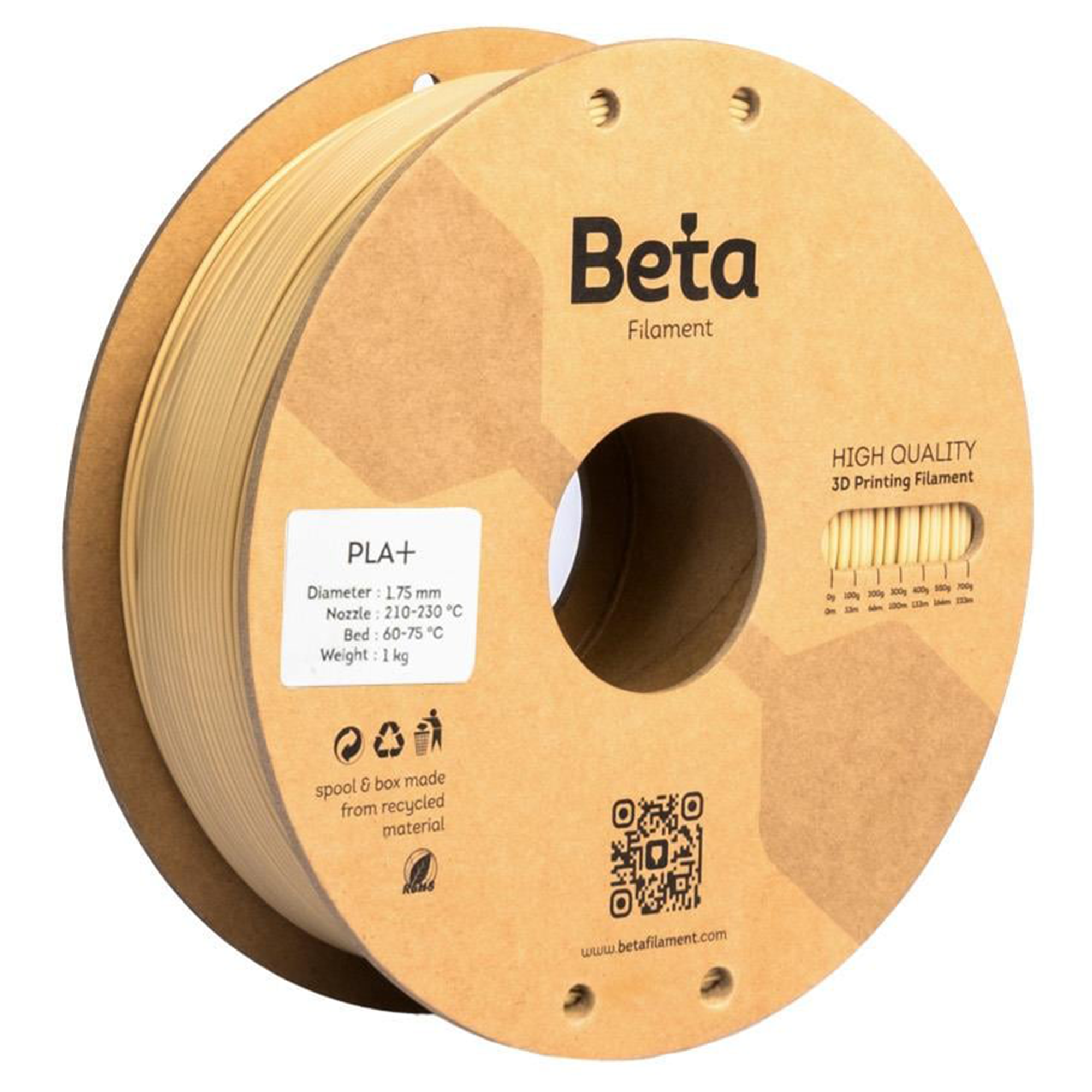 Beta PLA+ Filament Natural Skin 1.75mm