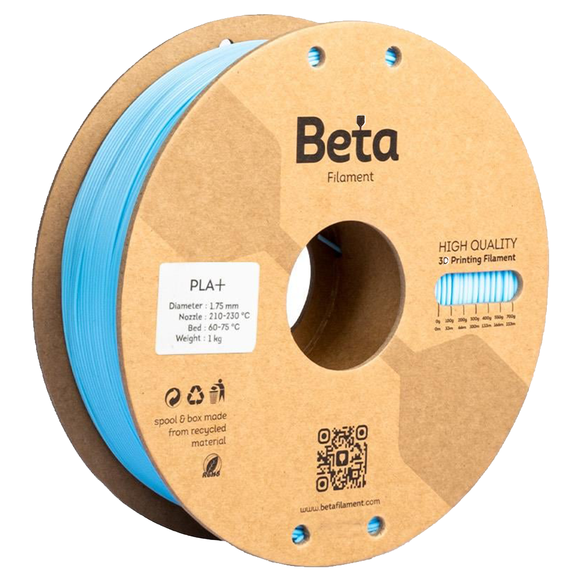 Beta PLA+ Filament Sky Blue 1.75mm