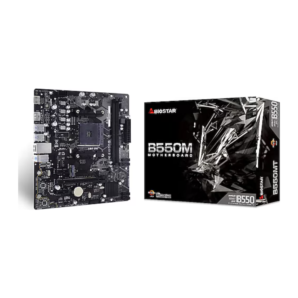 Biostar B550MT AMD AM4 DDR4 4400Mhz HDMI DP M2 mATXPCIe 4.0,type C header Anakart