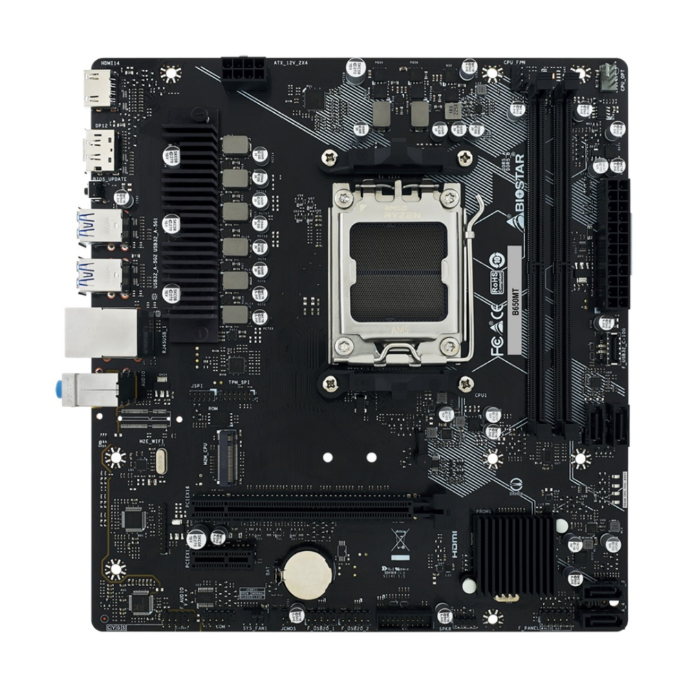 Biostar B650MT AMD AM5 DDR5 6000+(OC) HDMI DP M2 mATX Anakart