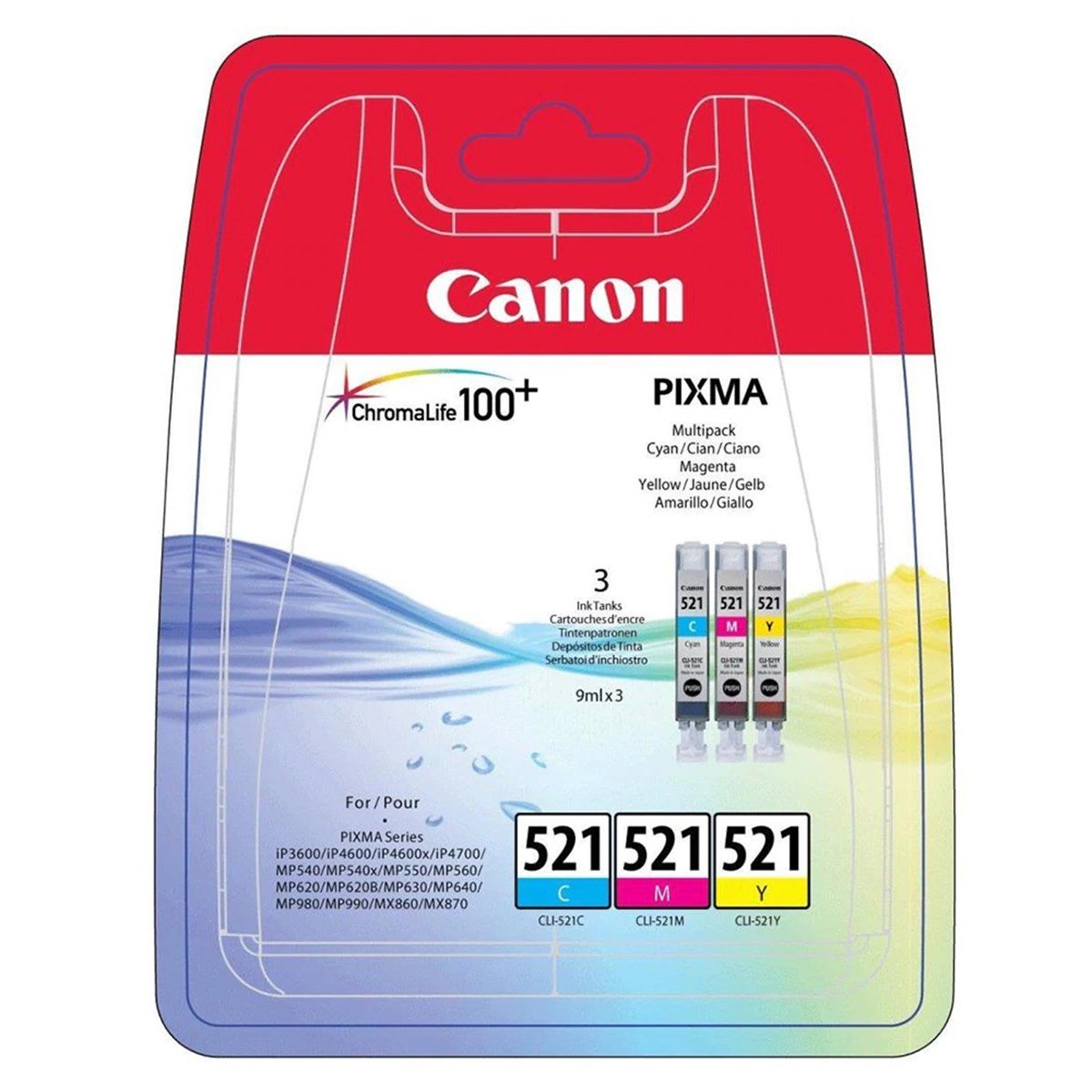 Canon 521 Mavi-Kırmızı-Sarı 3'lü Set Kartuş