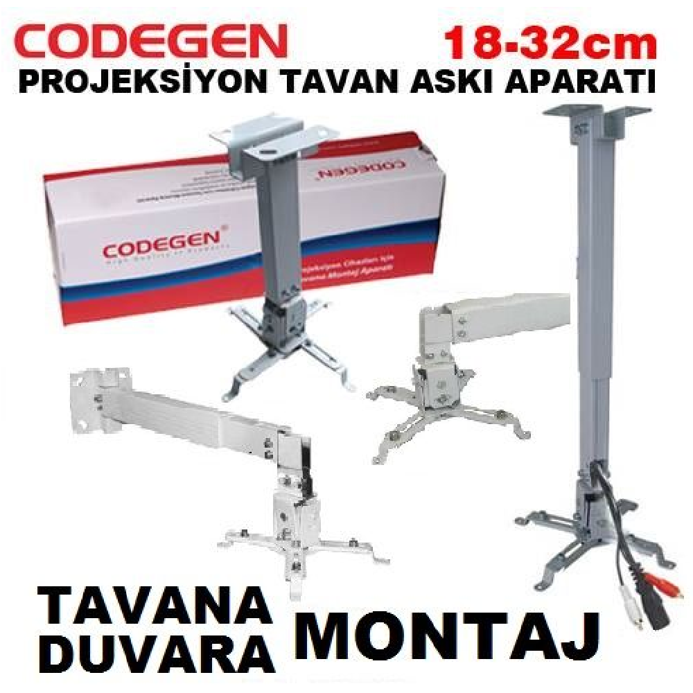 Codegen (H18) 18-32CM Teleskopik Tavan Askı Aparatı