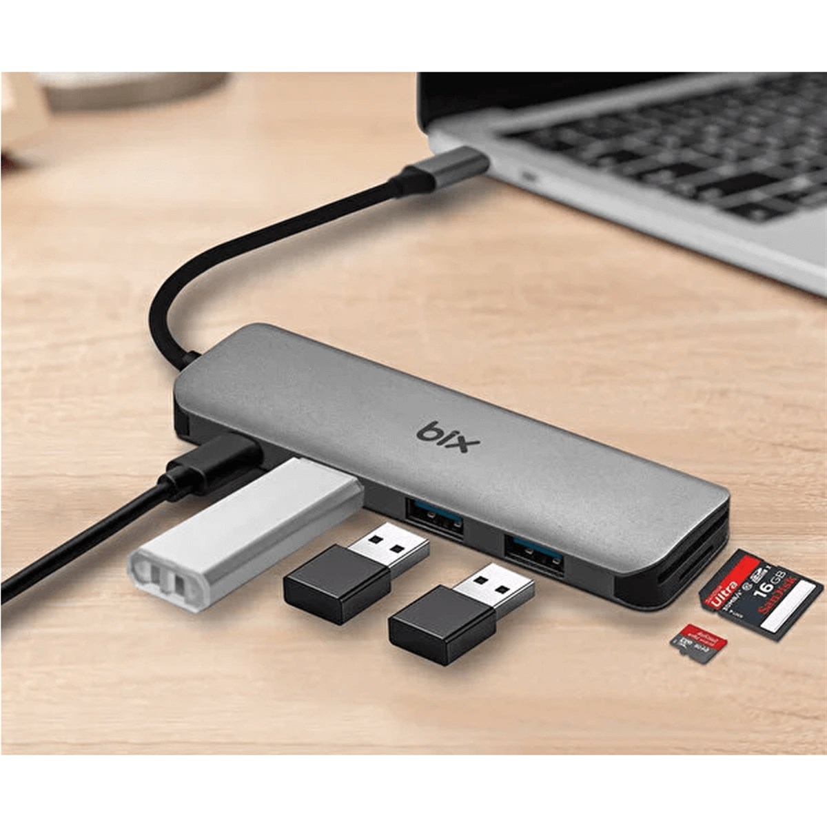 DAYTONA BIX BX08Hb Type C™Usb 3.1 3*Usb/1*Pd/1*Sd Kart Okuyucu Macbook Uyumlu Çok Portlu 6 İn 1 Adaptör