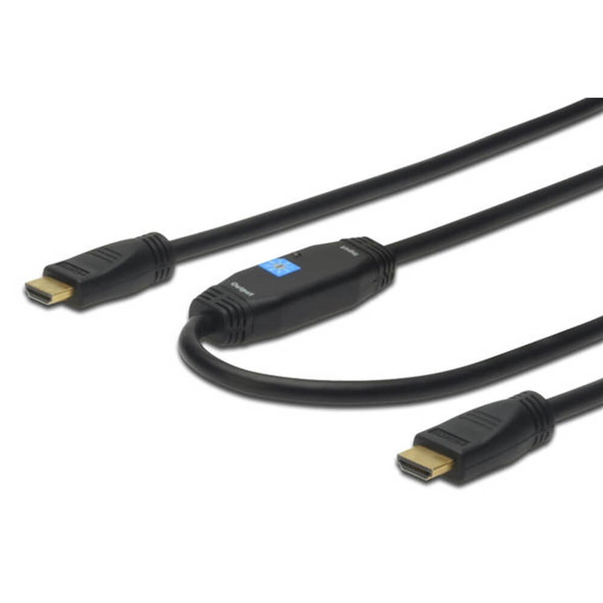 Digitus AK-330118-100-S 10 Metre Amplifikatürlü Altın Uçlu HDMI Kablosu 