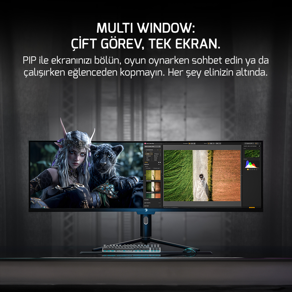 GamePower Kora DQ49 49¨ 120Hz Dual QHD RGB Fast VA Curved Gaming Monitör