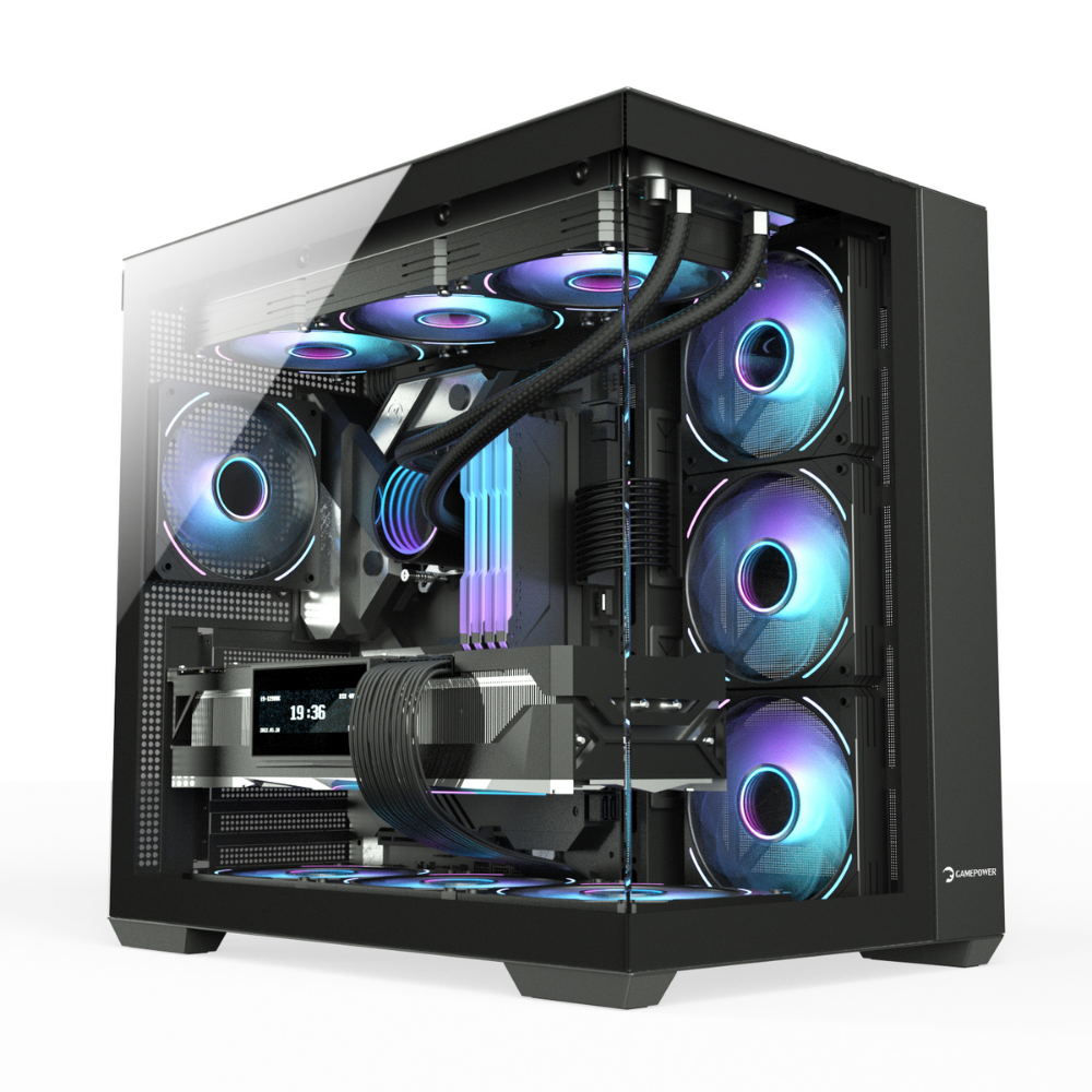 GamePower Warcry Prism 4xARGB Fan 850W 80+ Gold (ATX 3.1 - PCI 5.1) Temperli Cam ATX Gaming (Oyuncu) Kasa