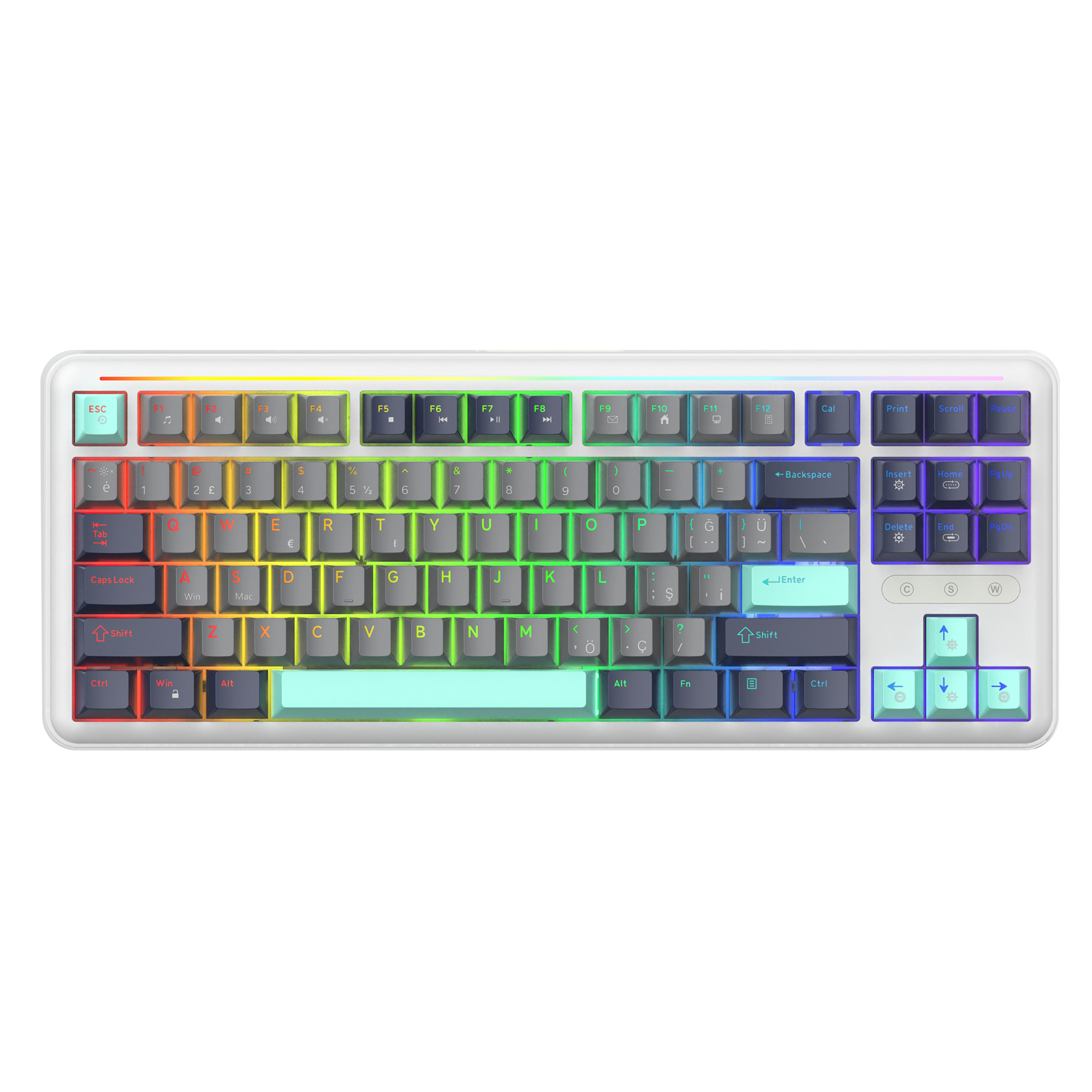 GamePower Zoom RGB Kablolu Mekanik Beyaz Gaming Klavye