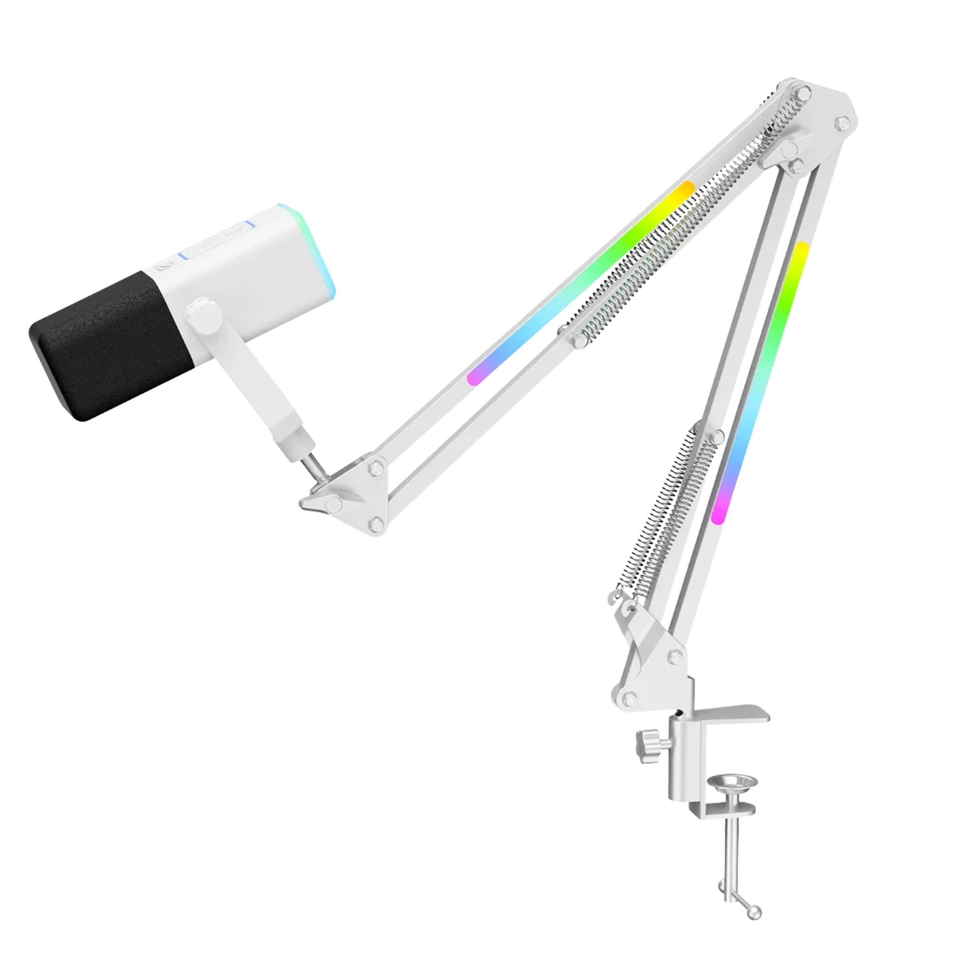 Havit Gamenote GK71 Pro RGB Yayıncı Mikrofonu, 24-Bit, 192kHz, XLR & Type-C, Stantlı - Beyaz
