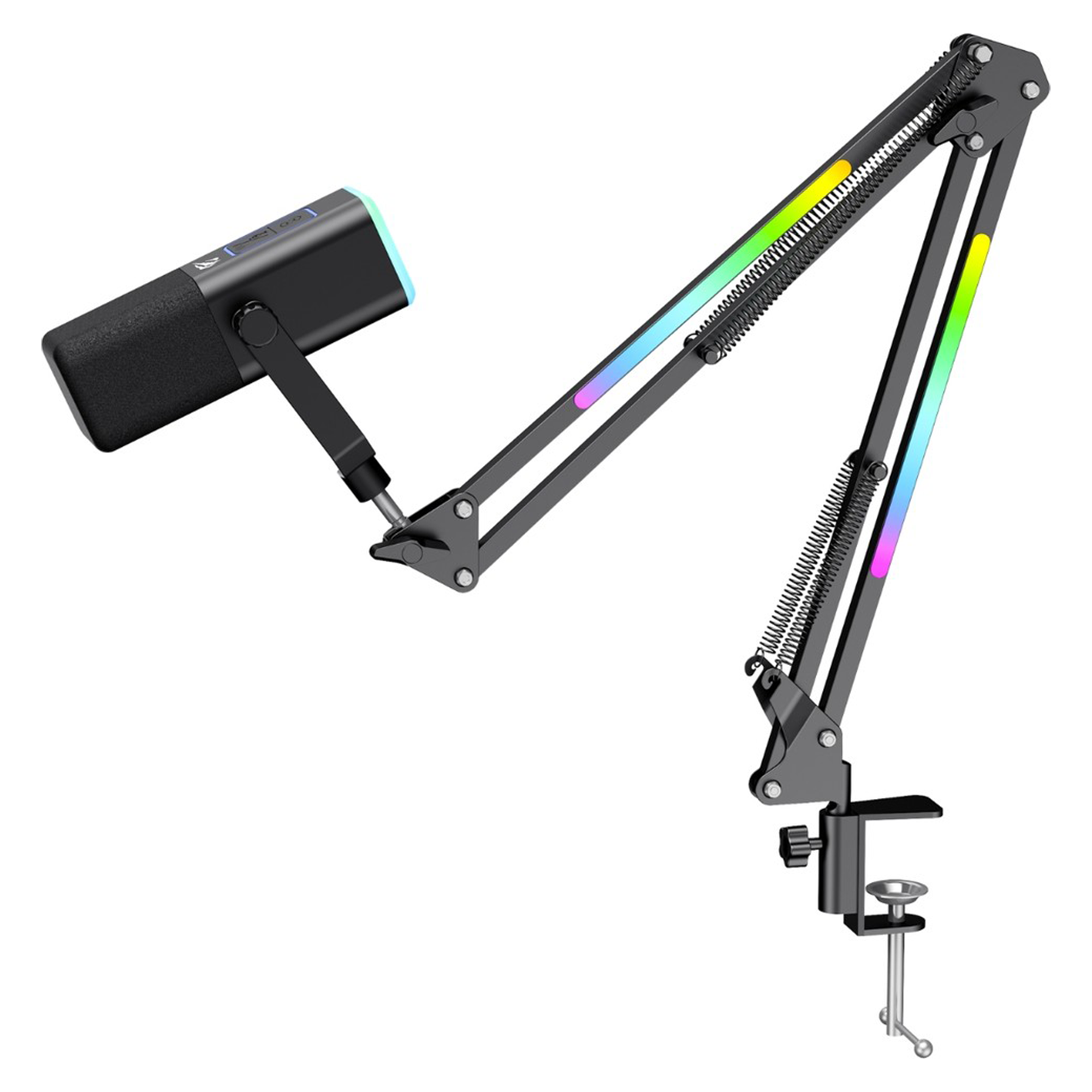 Havit Gamenote GK71 Pro RGB Yayıncı Mikrofonu, 24-Bit, 192kHz, XLR & Type-C, Stantlı - Siyah