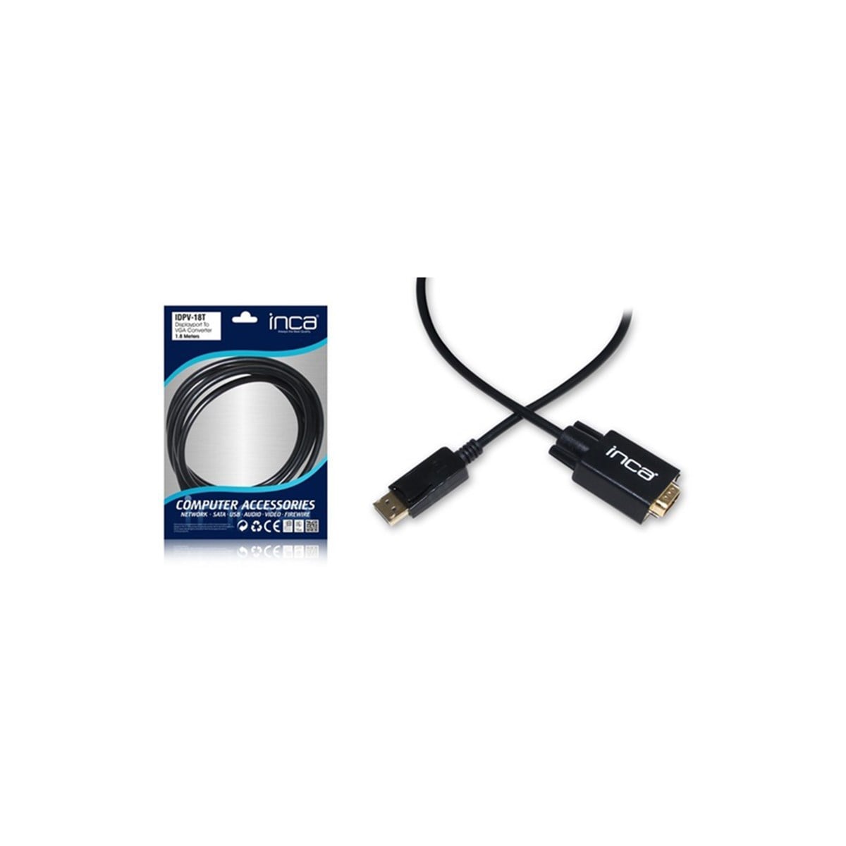 Inca IDPV-18T 1,8m Display Port To Vga Çevirici