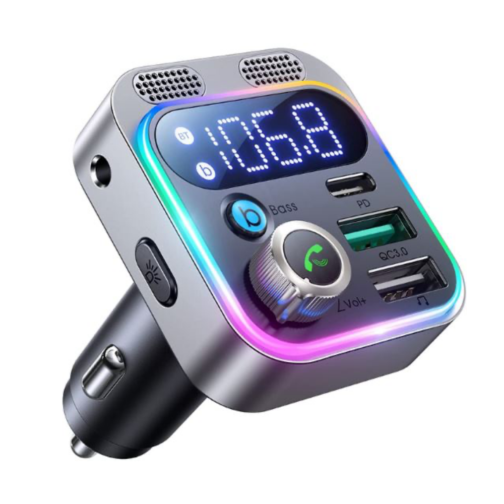 JOYROOM JR-CCB01 48W Çift Mikrofonlu Araç Kablosuz FM Vericisi