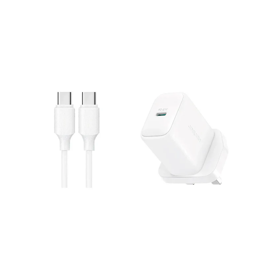 JOYROOM JR-TCF20 PD 20W Şarj Cihazı - Beyaz (AB/BK) + C - C/C - L Kablosu 1 m