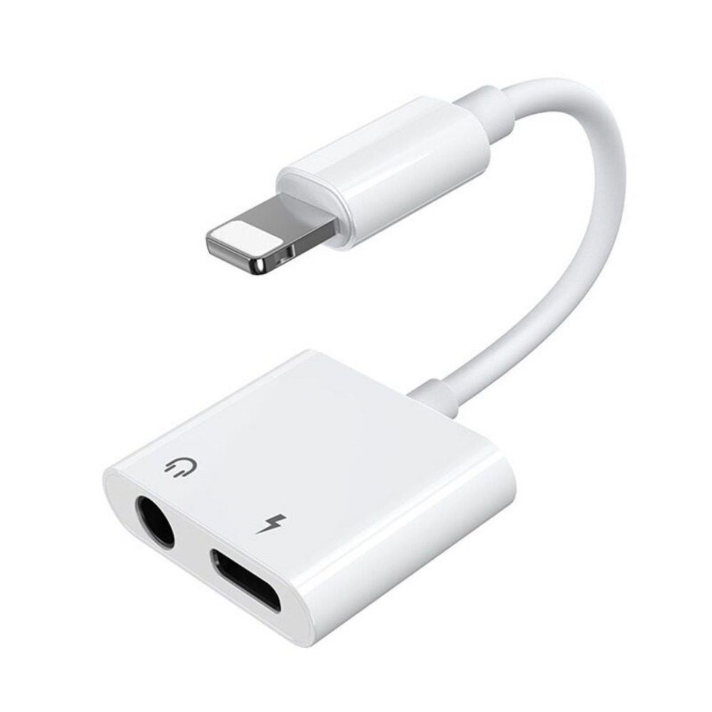 Joyroom S-Y104 kulaklık adaptörü Lightning - Lightning / mini jak 3,5 mm - beyaz