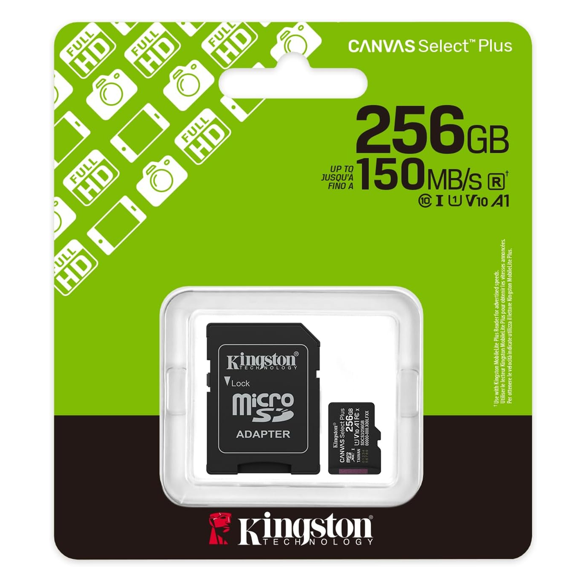 Kingston Canvas Select Plus 256GB Class 10 SDCS3/256GB 150MB/s MicroSD Hafıza Kartı