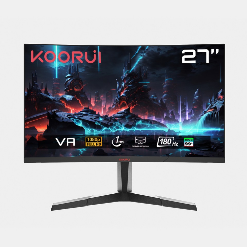 Koorui 27 inch 27E6QCA Curved 180Hz 1ms Siyah Gaming 2K Monitör