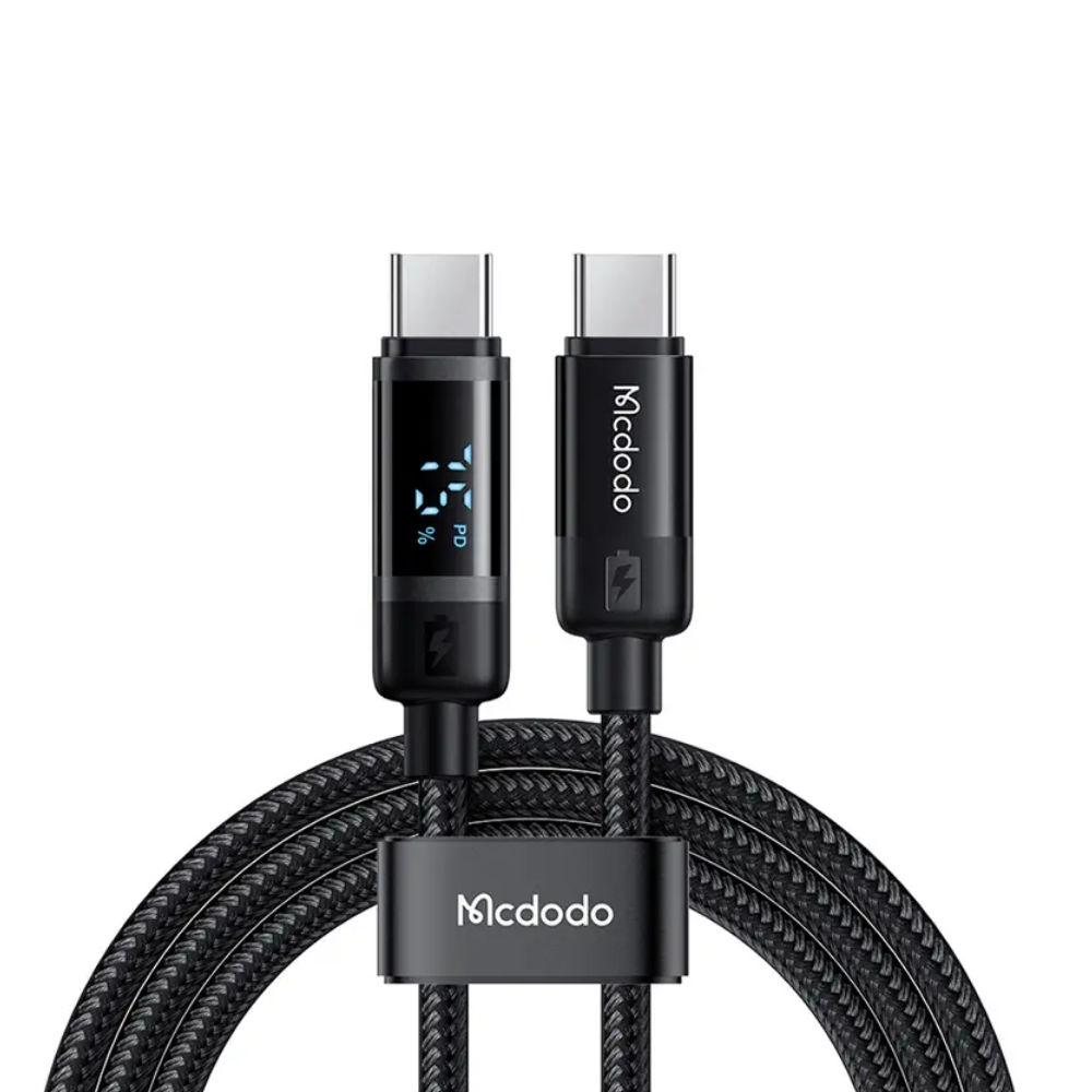 McDodo Digital Display 60W USB-C to USB-C Black CA-5780 Data Cable 1.2m (Real-time monitoring of battery level)