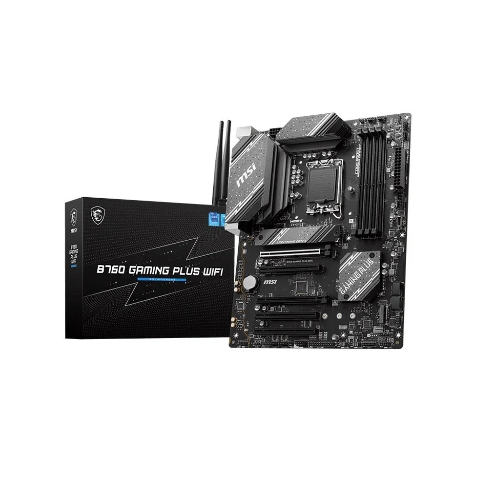 Msi B760 Gaming Plus Wifi Soket 1700 Ddr5 6800(OC) PCI-E ,M.2 Usb 3.2 Hdmi DP 1x 2.5G Lan Wi-Fi 6E Atx