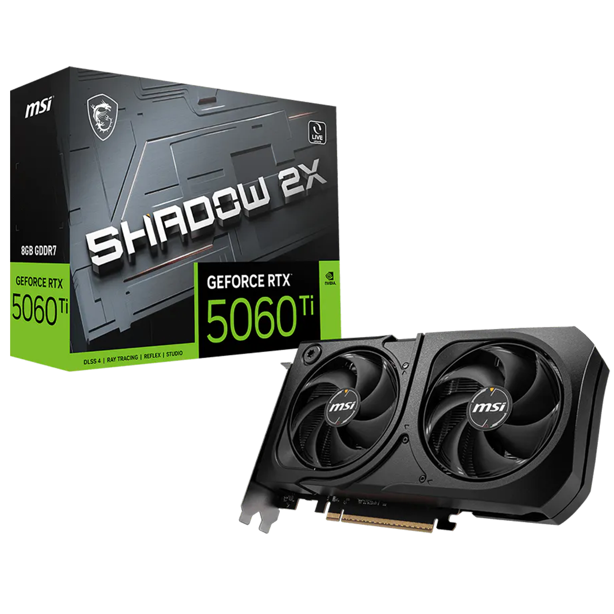 MSI GeForce RTX 5060TI 8G Shadow 2X OC PLUS GDDR7 128Bit DX12 Gaming (Oyuncu) Ekran Kartı