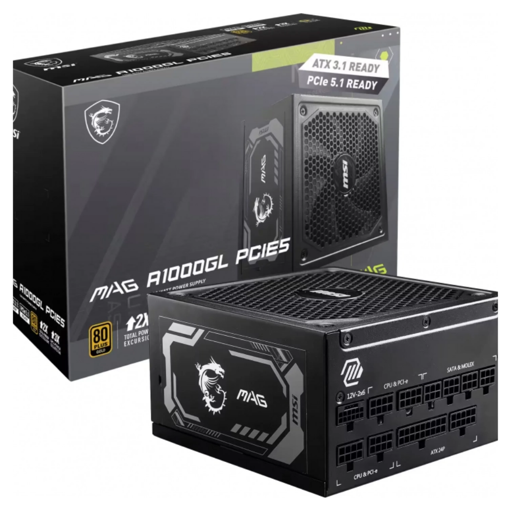 MSI MAG A1000GL PCIE5 1000W 80+Gold Full Modüler Power Supply