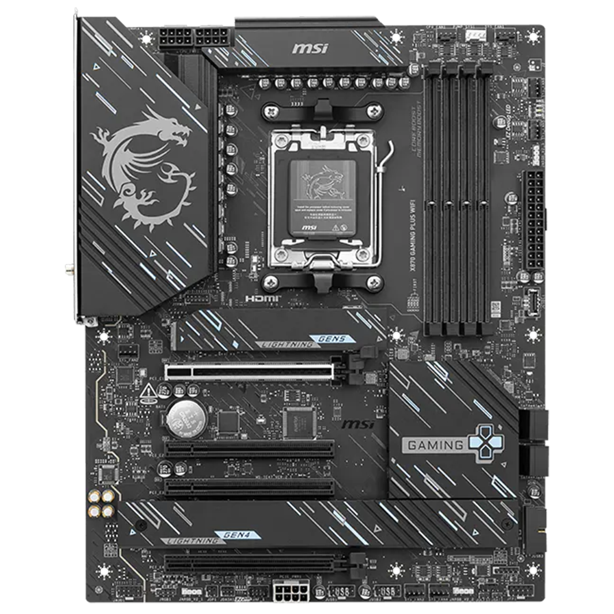 MSI X870 GAMING PLUS WIFI AMD X870 Soket AM5 DDR5 8200(OC)MHz ATX Gaming (Oyuncu) Anakart