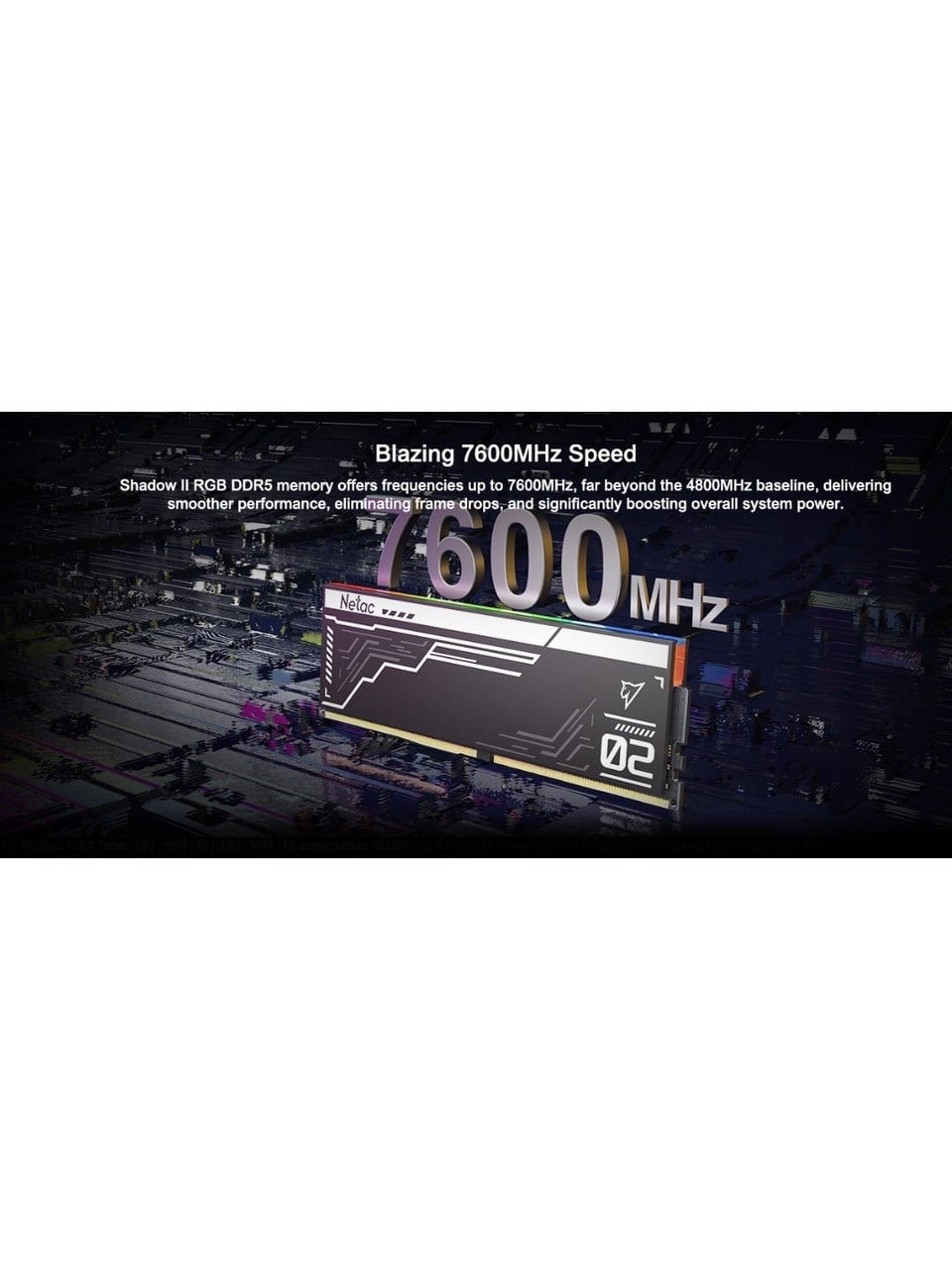 Netac Shadow II RGB 32GB (16GB x 2) 5600MHz DDR5 NTS2D5P56DP-32K Pc (Ram) Bellek