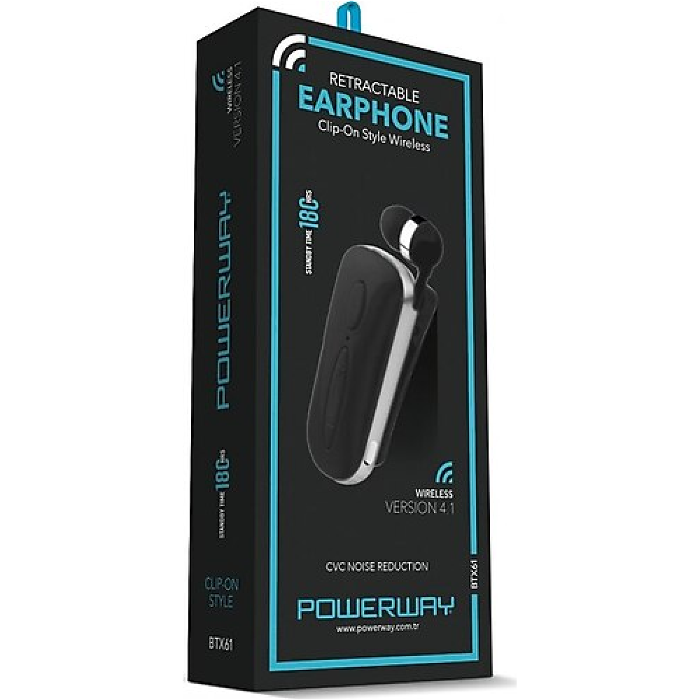 Powerway BTX61 Siyah Makaralı Bluetooth Kulaklık Ios & Android Uyumlu