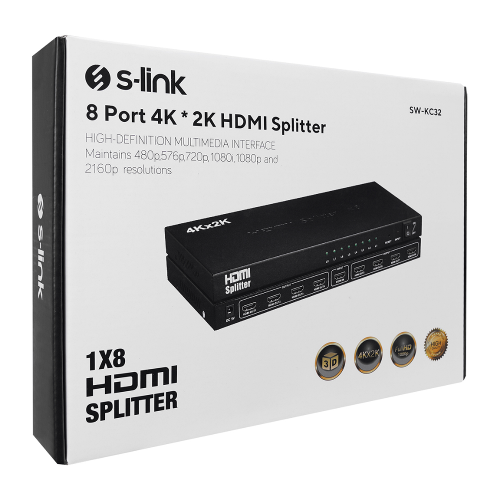 S-link SW-KC32 8 Port 4K 2K Hdmi Splitter