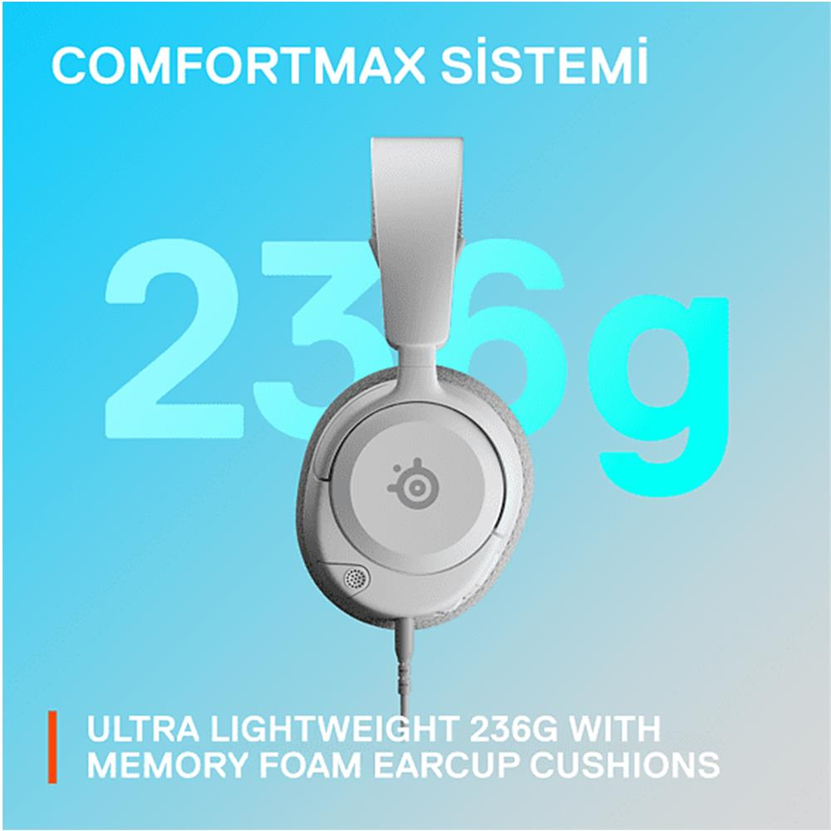 SteelSeries Arctis Nova 1P Hi-Fi Kablolu Beyaz Oyuncu Kulaklığı SSH61612