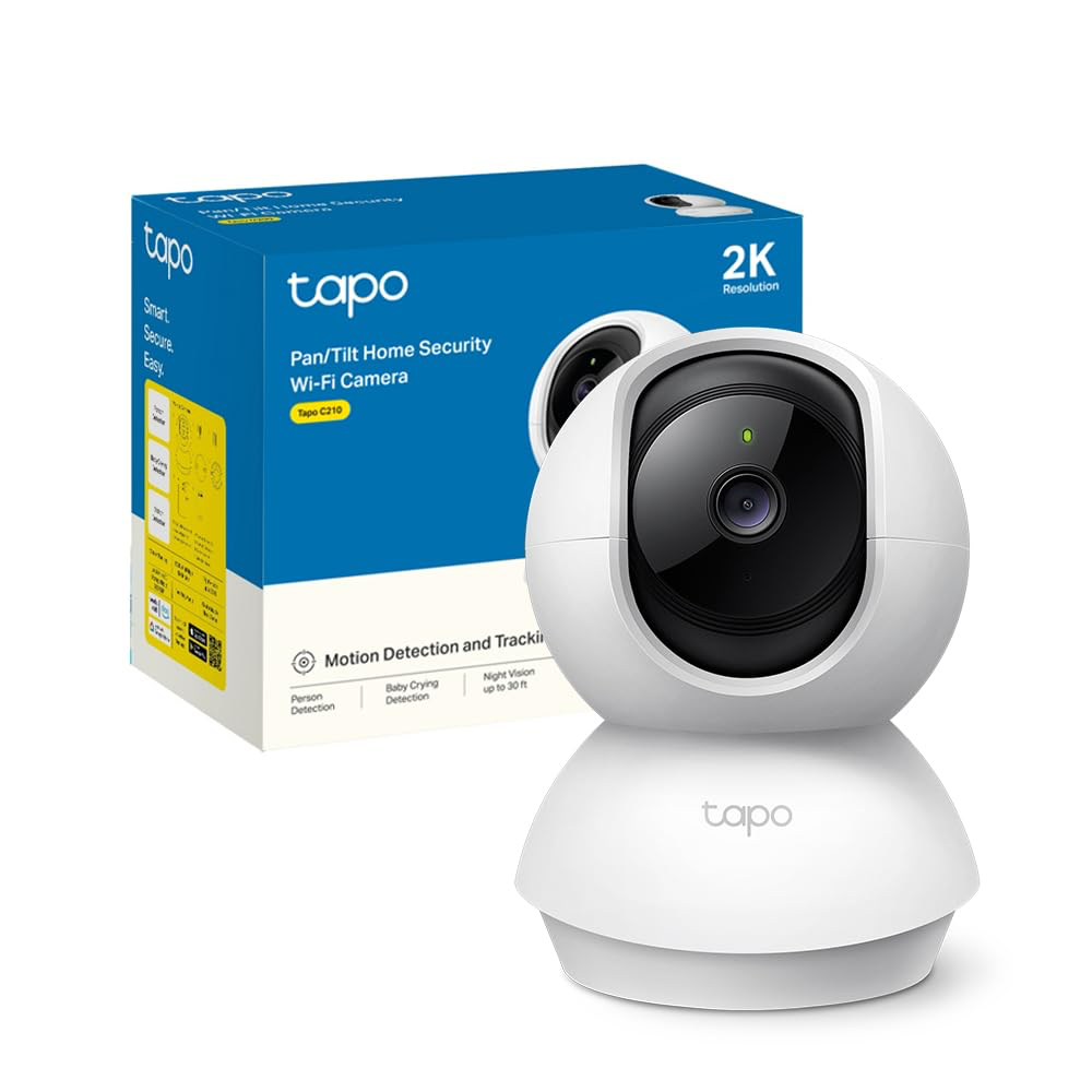 TP-LINK Tapo C210, 2K 3MP İç Mekan Wi-Fi Güvenlik Kamerası, Hareket Tespit ve Takibi, 360°, 9m Gece Görüşü, Çift Yönlü Sesli