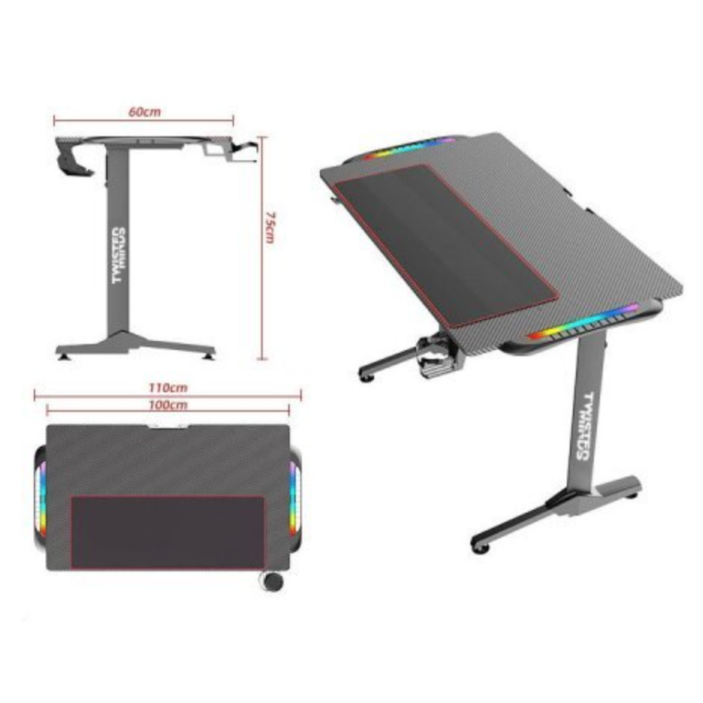 Twisted Minds T Design Karbon Fiber E-Spor Oyuncu Masası