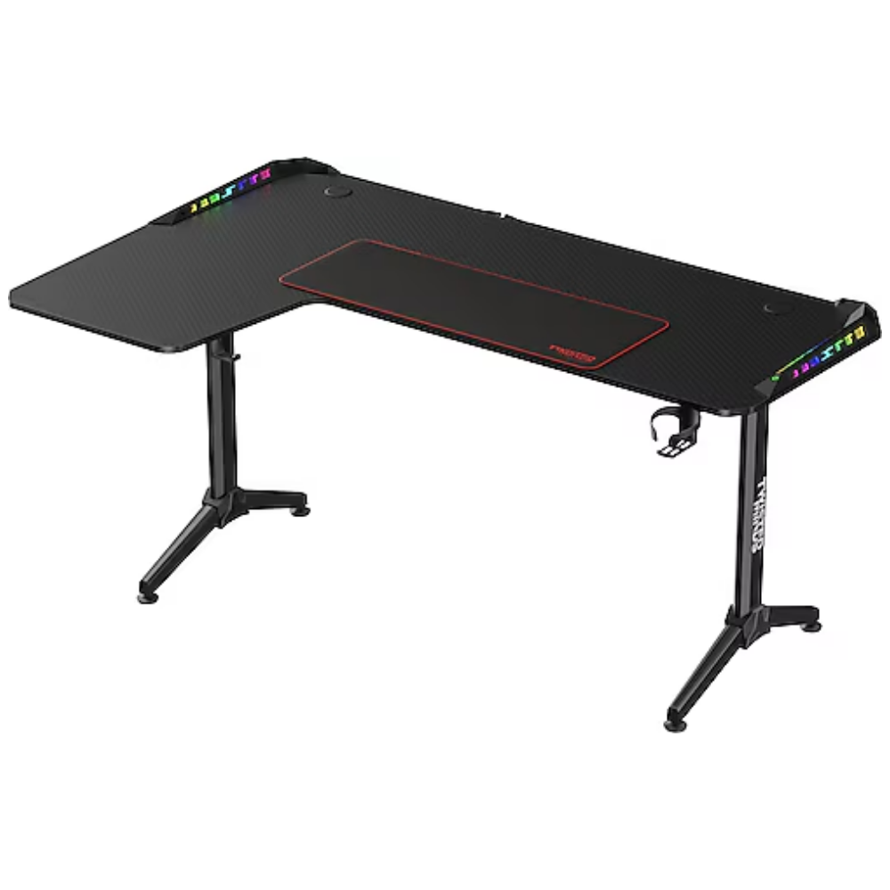 Twisted Minds TM-Y-LB-RGB Warrior L Şekilli Oyuncu Masası RGB Sol, Siyah