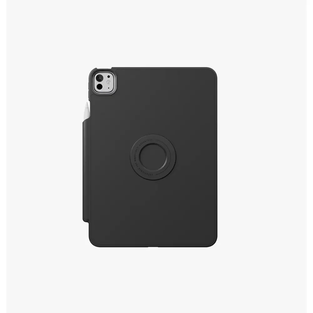 UNIQ iPad Pro 11 inch (M4) Rovus SnapMount Manyetik Disk, Çok Yönlü 360º Döndürme Özelliğiyle Kılıf Dallas Black UNIQ-PDP11(M4)-ROVSNDBLK