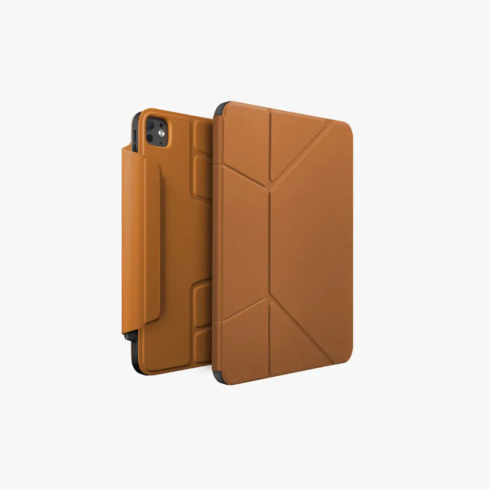 UNIQ iPad Pro 11 inch (M4) Ryze 360° Akıllı Katlanır Tasarım Kılıf Caramel UNIQ-PDP11(2024)-R360CML