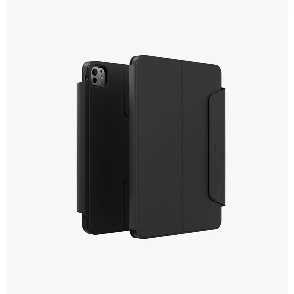 UNIQ iPad Pro 13 inch (M4) Rovus SnapMount Manyetik Disk, Çok Yönlü 360º Döndürme Özelliğiyle Kılıf Dallas Black UNIQ-PDP13(M4)-ROVSNDBLK