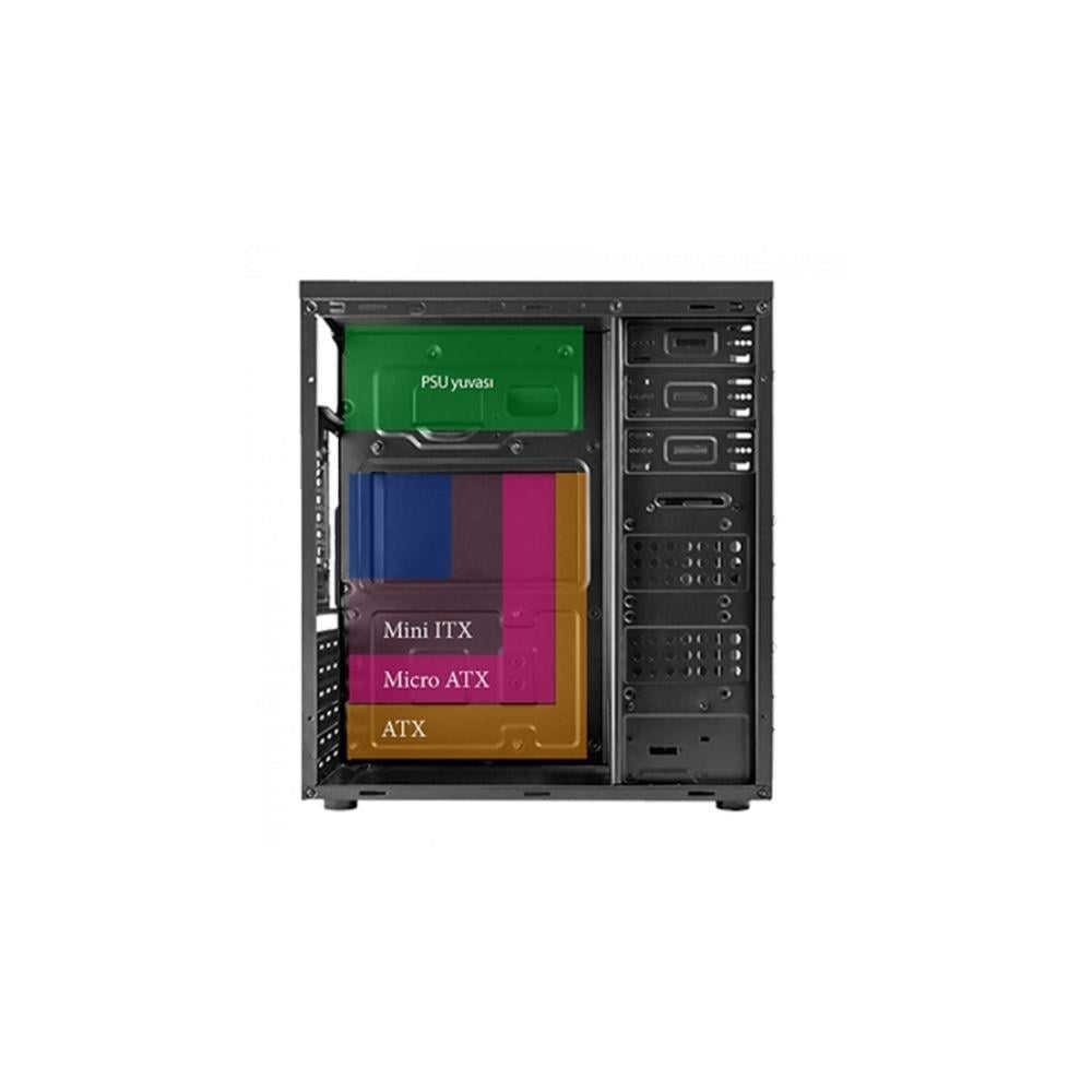Vento TA-K61 400W 80+ 410x180x420 mm/ATX, Micro ATX, Mini ITX/1 xUSB 3.0 /2 xUSB 2.0/Audio Set Mid Tower Kasa Siyah