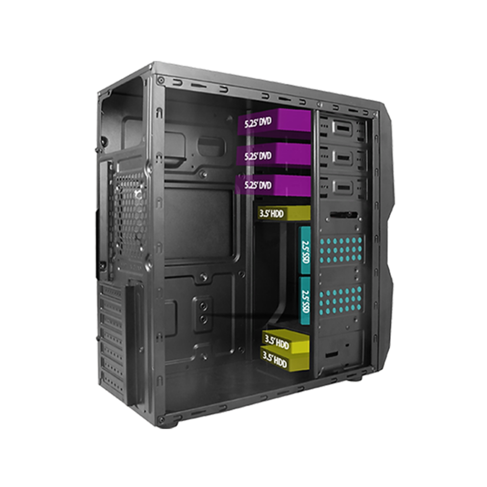 Vento TA-K61 500W 410x180x420 mm/ATX Siyah Mid Tower  Bilgisayar Kasası