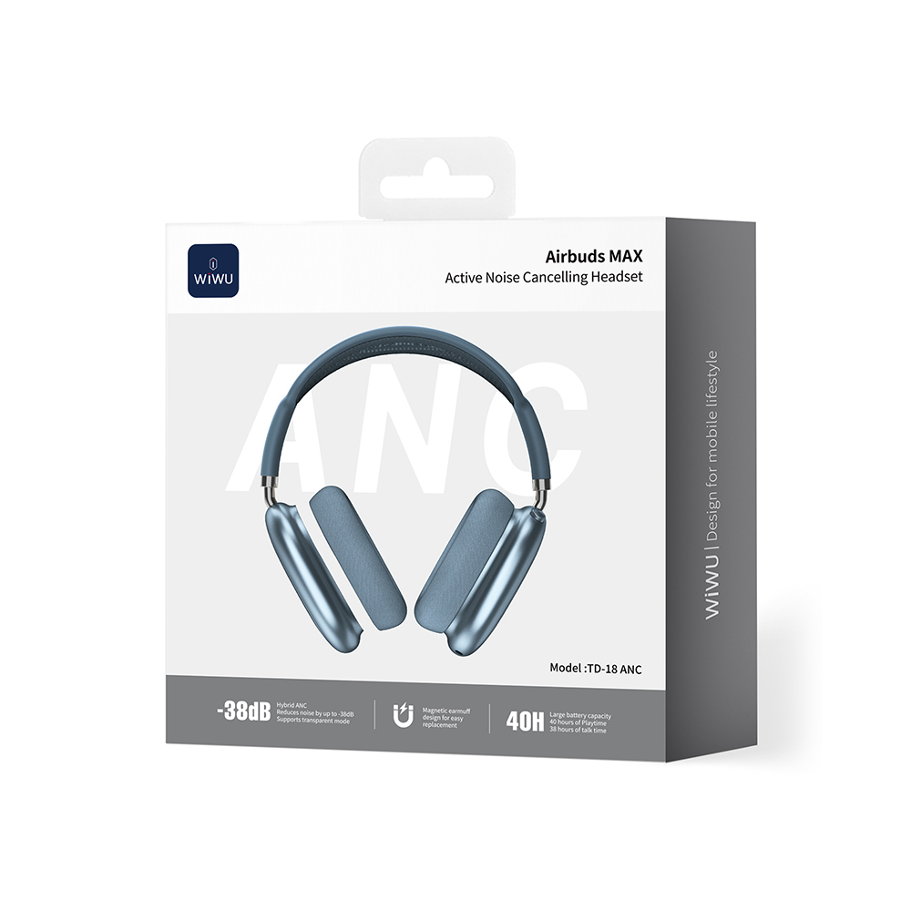 WiWU Airbuds MAX Kulaklık TD-18 ANC -mavi