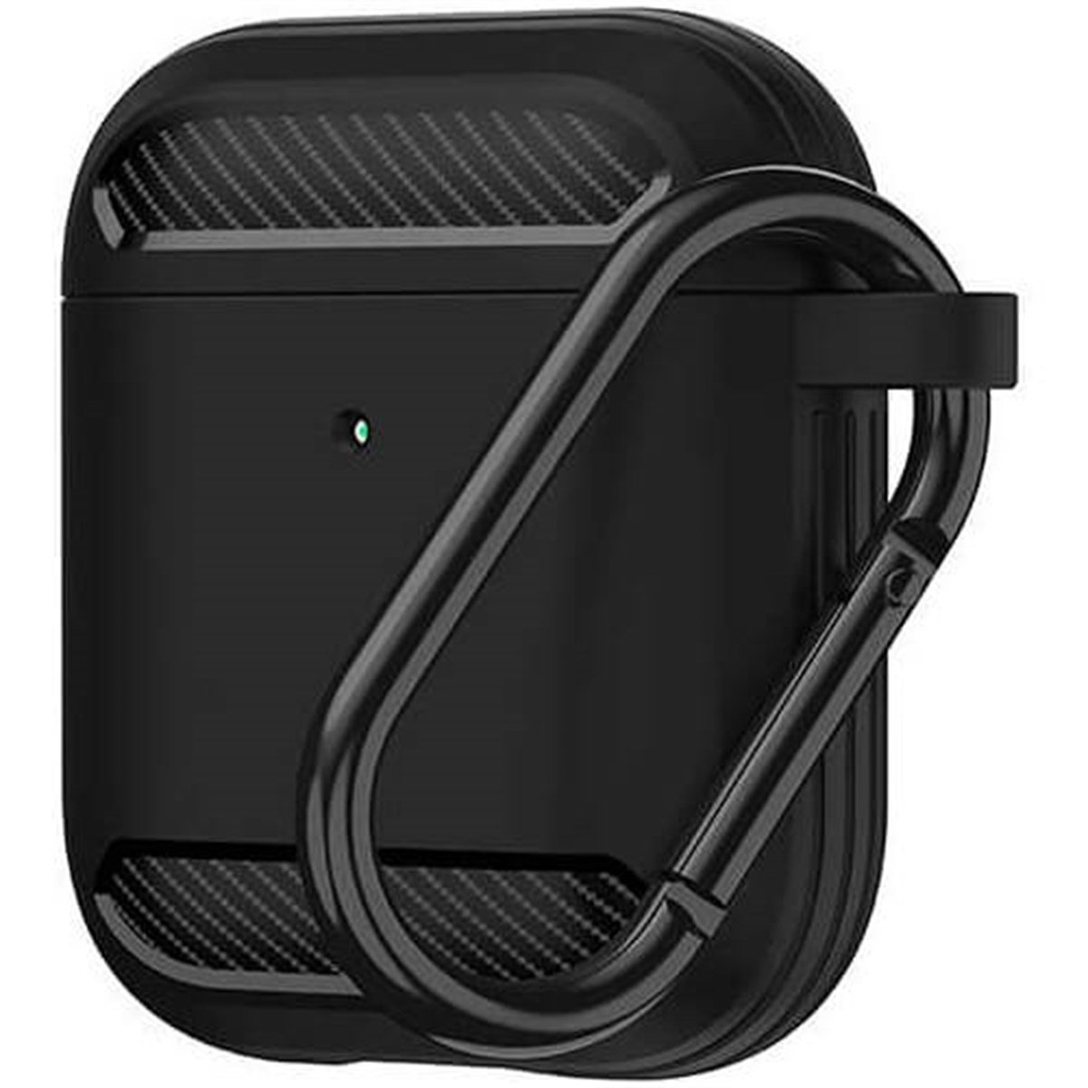 Wiwu APC005 Airpods Kılıf Silikon Askılı Yarı Karbon Görünüm Siyah