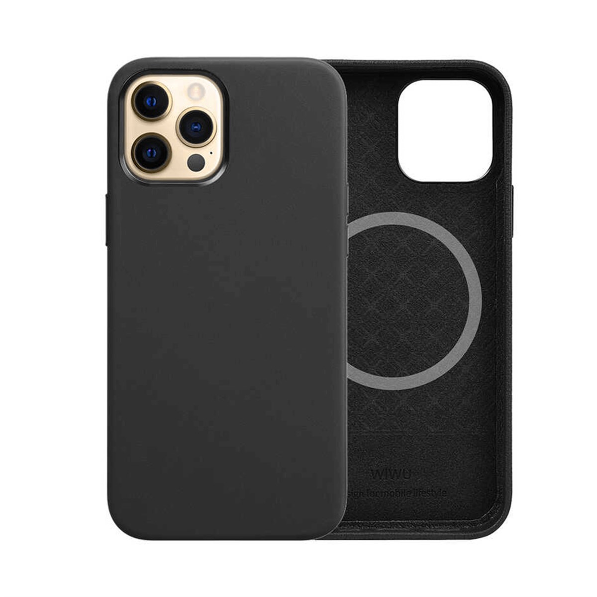 Wiwu Apple iPhone 13 Pro Kılıf Wiwu Magsafe Magnetic Deri Kapak Yeşil