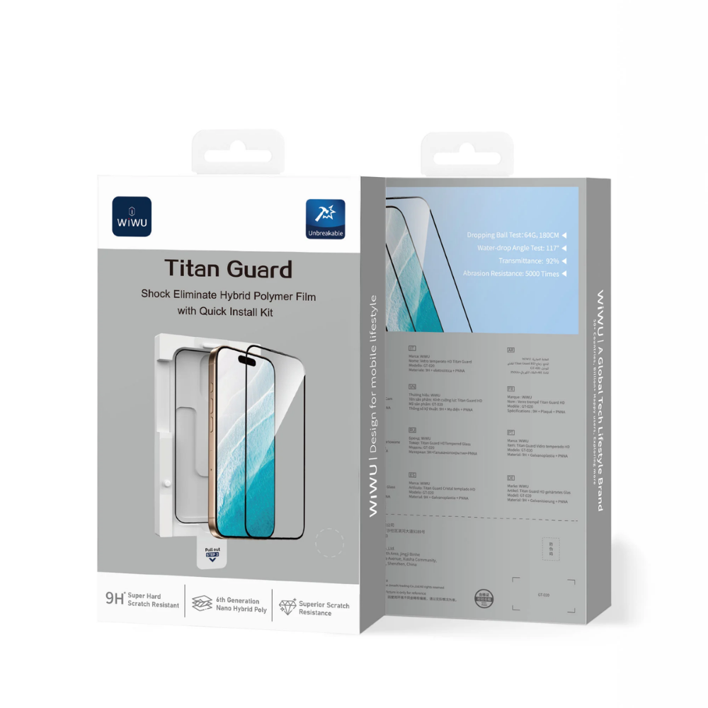 Wiwu Apple iPhone 17 pro Wiwu GT-015 Oleofobik Darbeye Karşı Dayanıklı Temperli Ekran Koruyucu