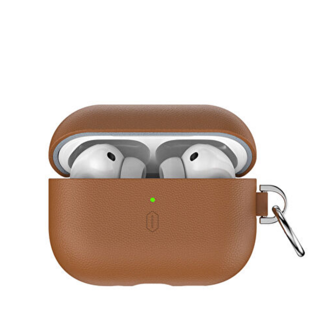 WiWU Hakiki Deri Koruyucu Kılıf HC-201 kahve airpods pro3