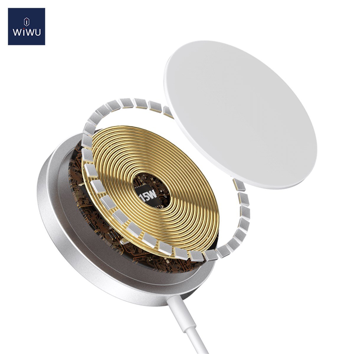 Wiwu Magnetic Fast Charging Mag-safe M5 Wireless Charger 15W