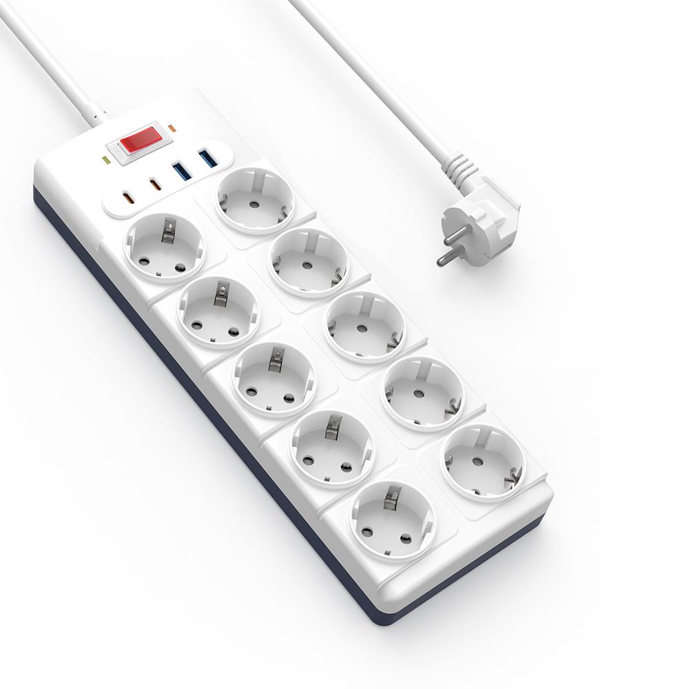 WiWU Wi-S009 PS842 20W GaN 12'si 1 Arada Masaüstü Çoklu Priz (USB C Girişli)