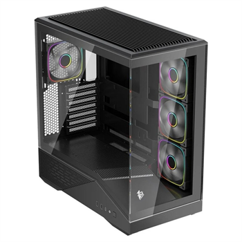 1ST Player GM7 BTF 750W 80+ Bronze Argb 4X12CM Fan Temperli Cam Usb 3.0 Type-C Atx Siyah Kasa 
